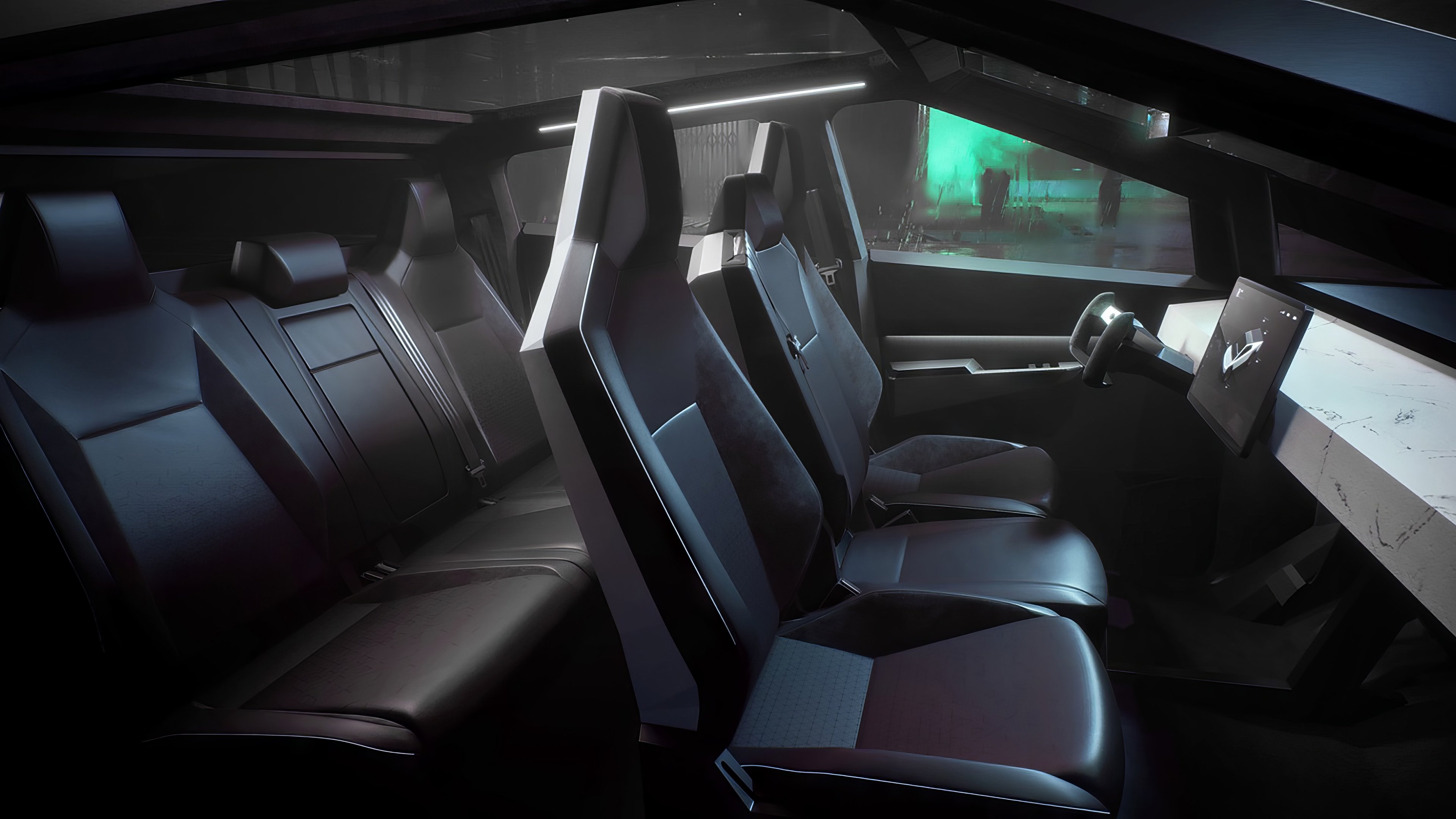 Tesla Cybertruck Cyberbeast interior view