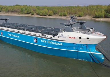 Yara Birkeland electric maritime vessel